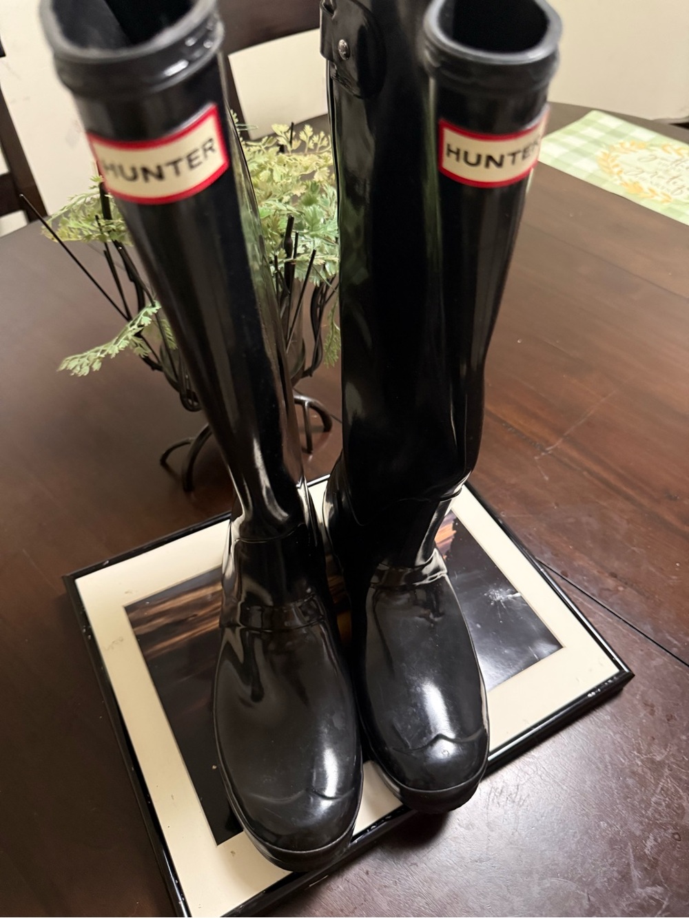 Hunter women Tall Gloss Rain & Snow Boots - Black